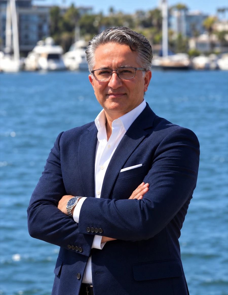 Nick Nekoo standing by the marina