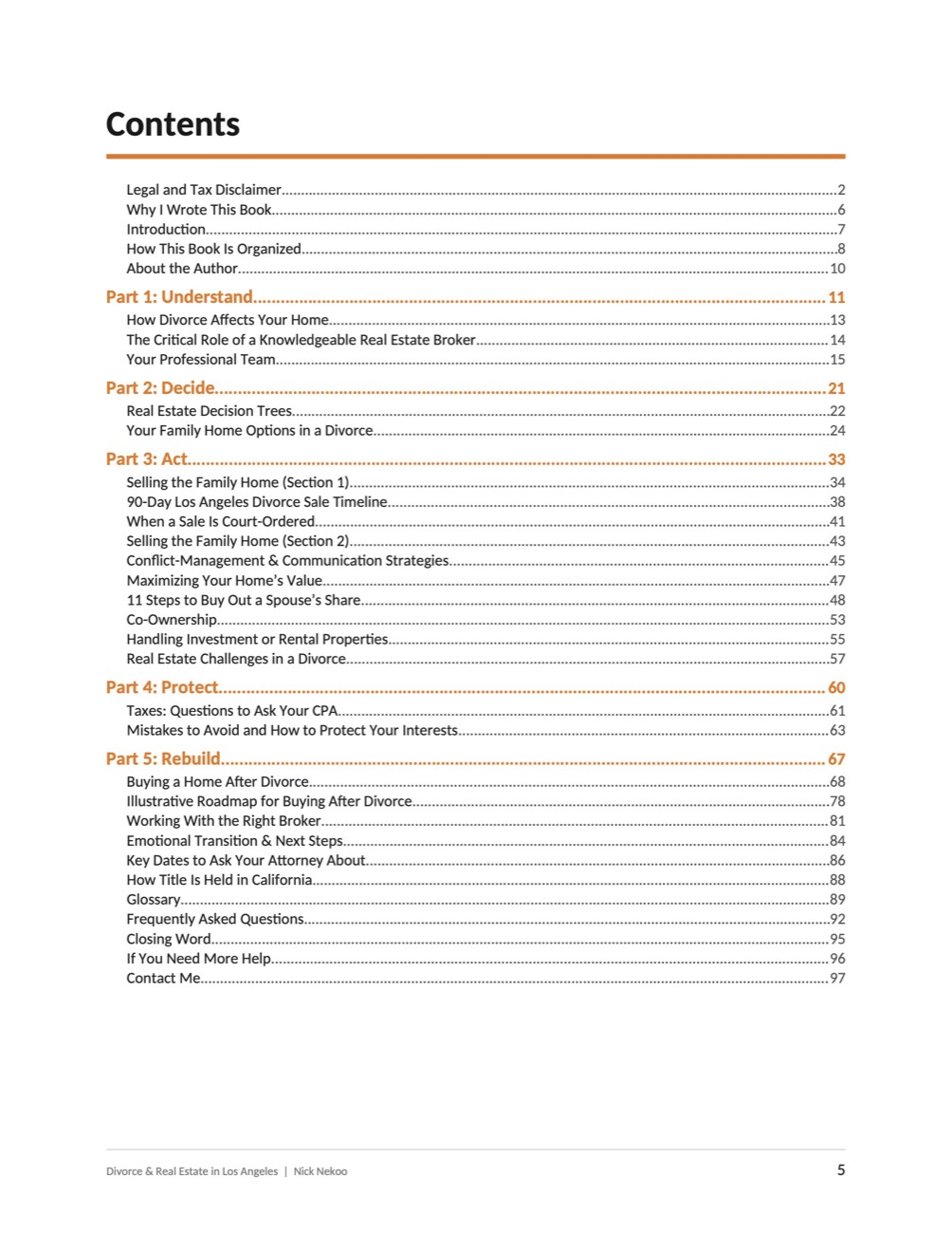 Page 5 of Divorce & Real Estate in Los Angeles, by Nick Nekoo