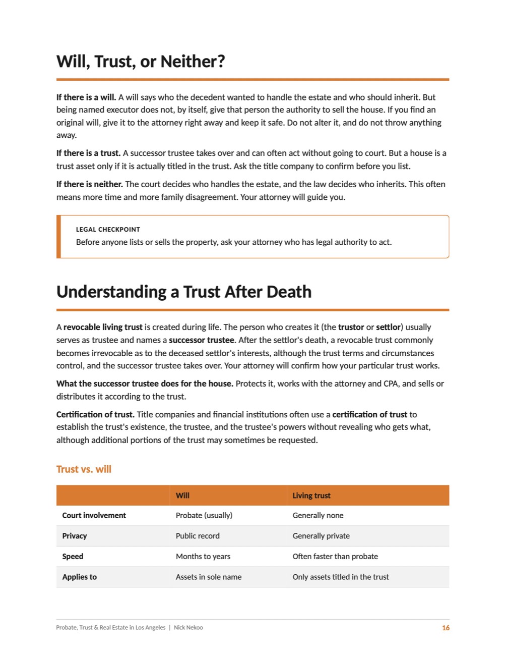 Page 16 of Probate, Trust & Real Estate in Los Angeles, by Nick Nekoo